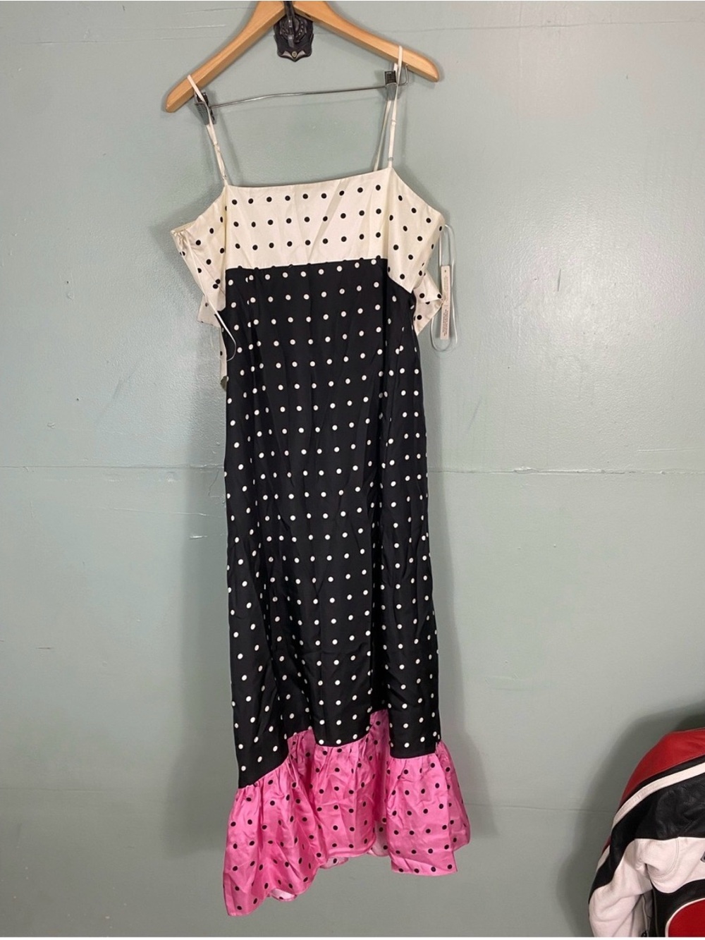 Anthropologie Maude Club Penelope Sleeveless Bow Ruffle Silk Maxi Dress 2X - Picture 3 of 4